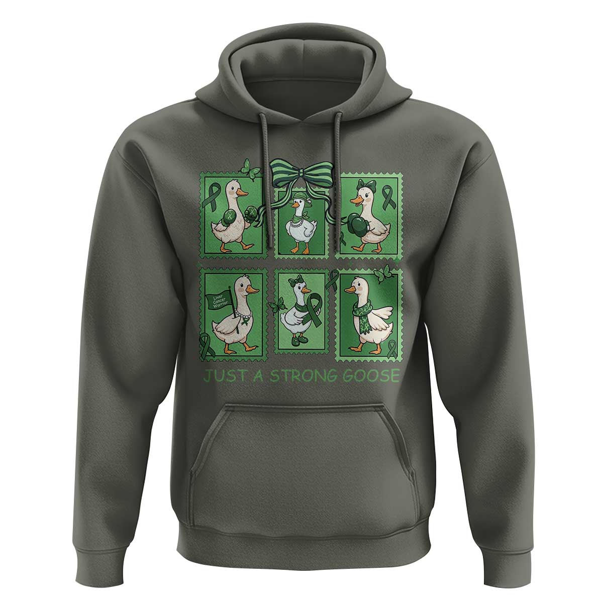 Funny Liver Cancer Warrior Support Gift Hoodie Just A Strong Goose