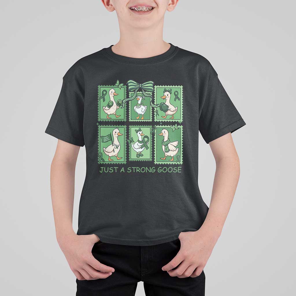 Funny Liver Cancer Warrior Support Gift T Shirt For Kid Just A Strong Goose