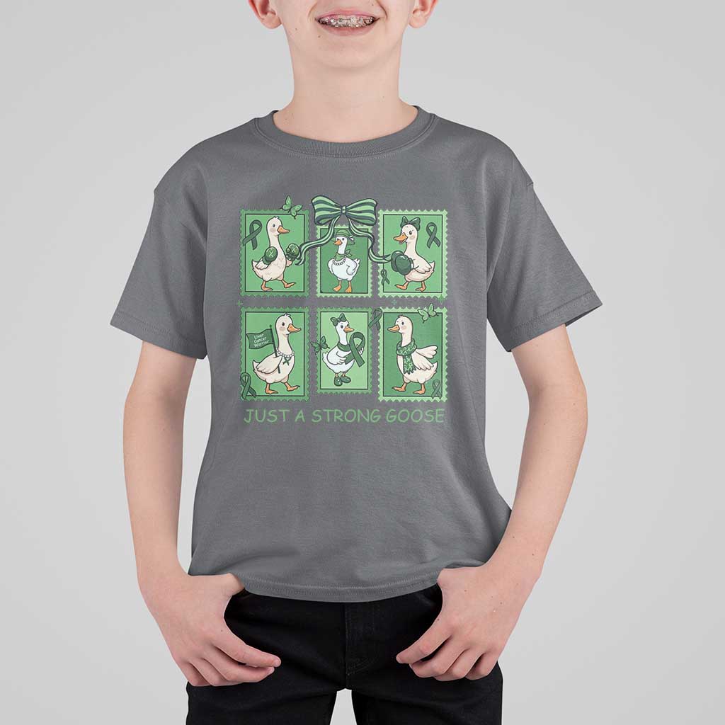 Funny Liver Cancer Warrior Support Gift T Shirt For Kid Just A Strong Goose