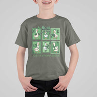 Funny Liver Cancer Warrior Support Gift T Shirt For Kid Just A Strong Goose