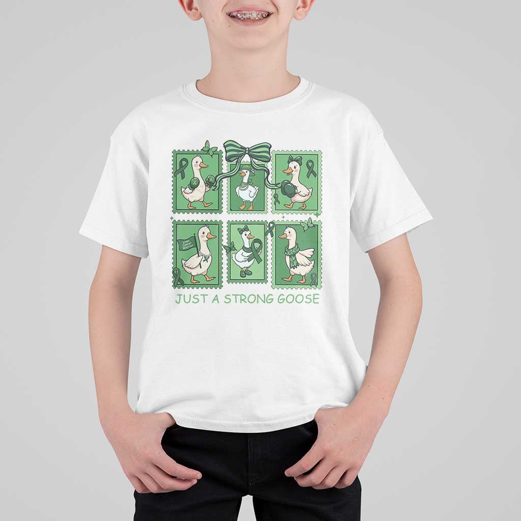 Funny Liver Cancer Warrior Support Gift T Shirt For Kid Just A Strong Goose
