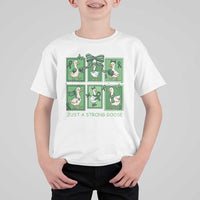 Funny Liver Cancer Warrior Support Gift T Shirt For Kid Just A Strong Goose