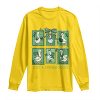 Funny Liver Cancer Warrior Support Gift Long Sleeve Shirt Just A Strong Goose