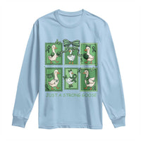 Funny Liver Cancer Warrior Support Gift Long Sleeve Shirt Just A Strong Goose