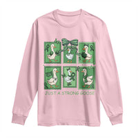 Funny Liver Cancer Warrior Support Gift Long Sleeve Shirt Just A Strong Goose