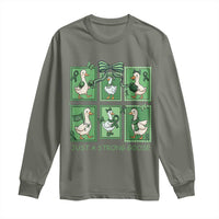 Funny Liver Cancer Warrior Support Gift Long Sleeve Shirt Just A Strong Goose