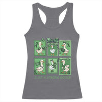 Funny Liver Cancer Warrior Support Gift Racerback Tank Top Just A Strong Goose