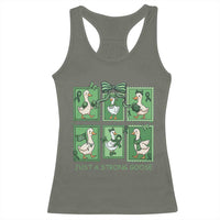 Funny Liver Cancer Warrior Support Gift Racerback Tank Top Just A Strong Goose