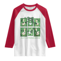 Funny Liver Cancer Warrior Support Gift Raglan Shirt Just A Strong Goose