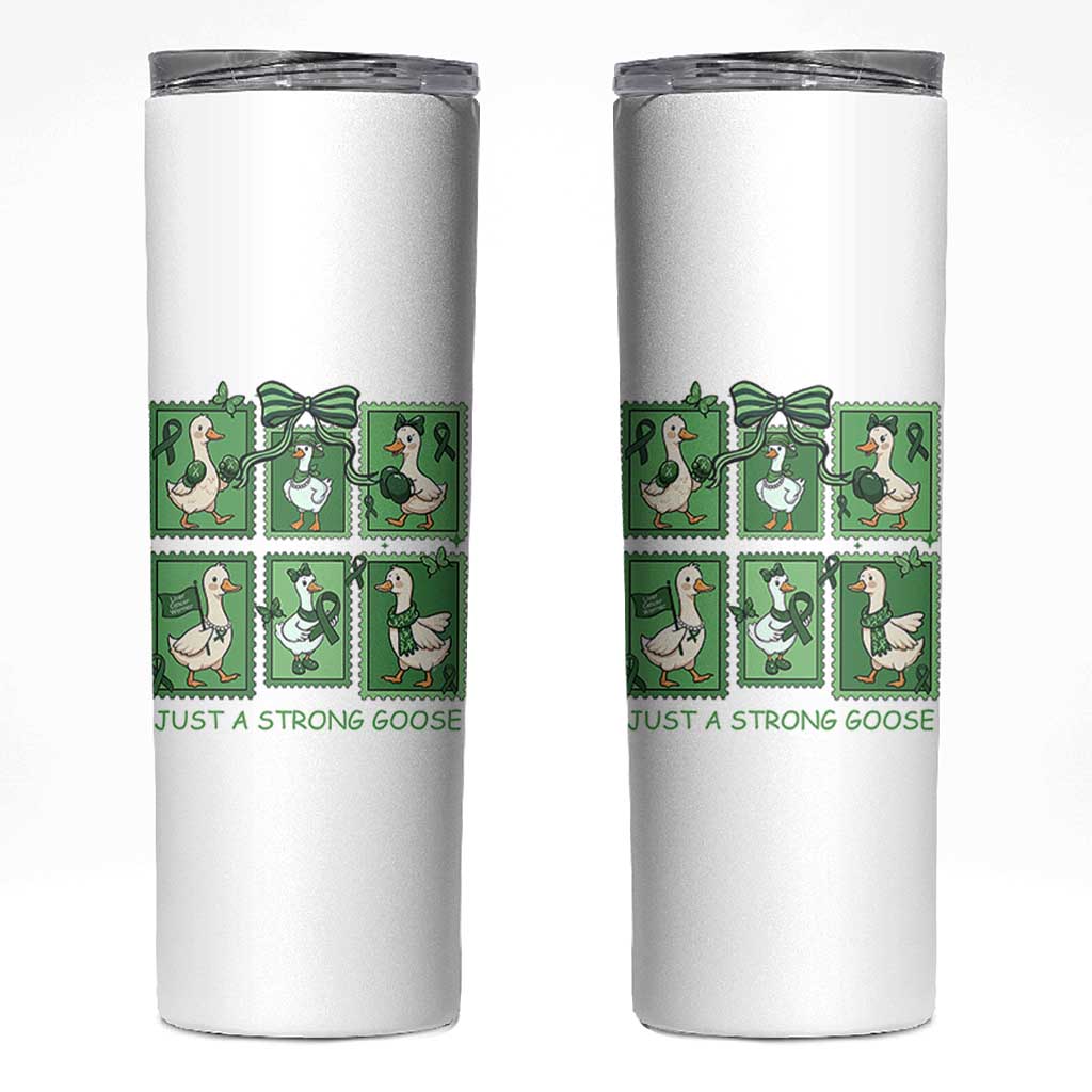 Funny Liver Cancer Warrior Support Gift Skinny Tumbler Just A Strong Goose