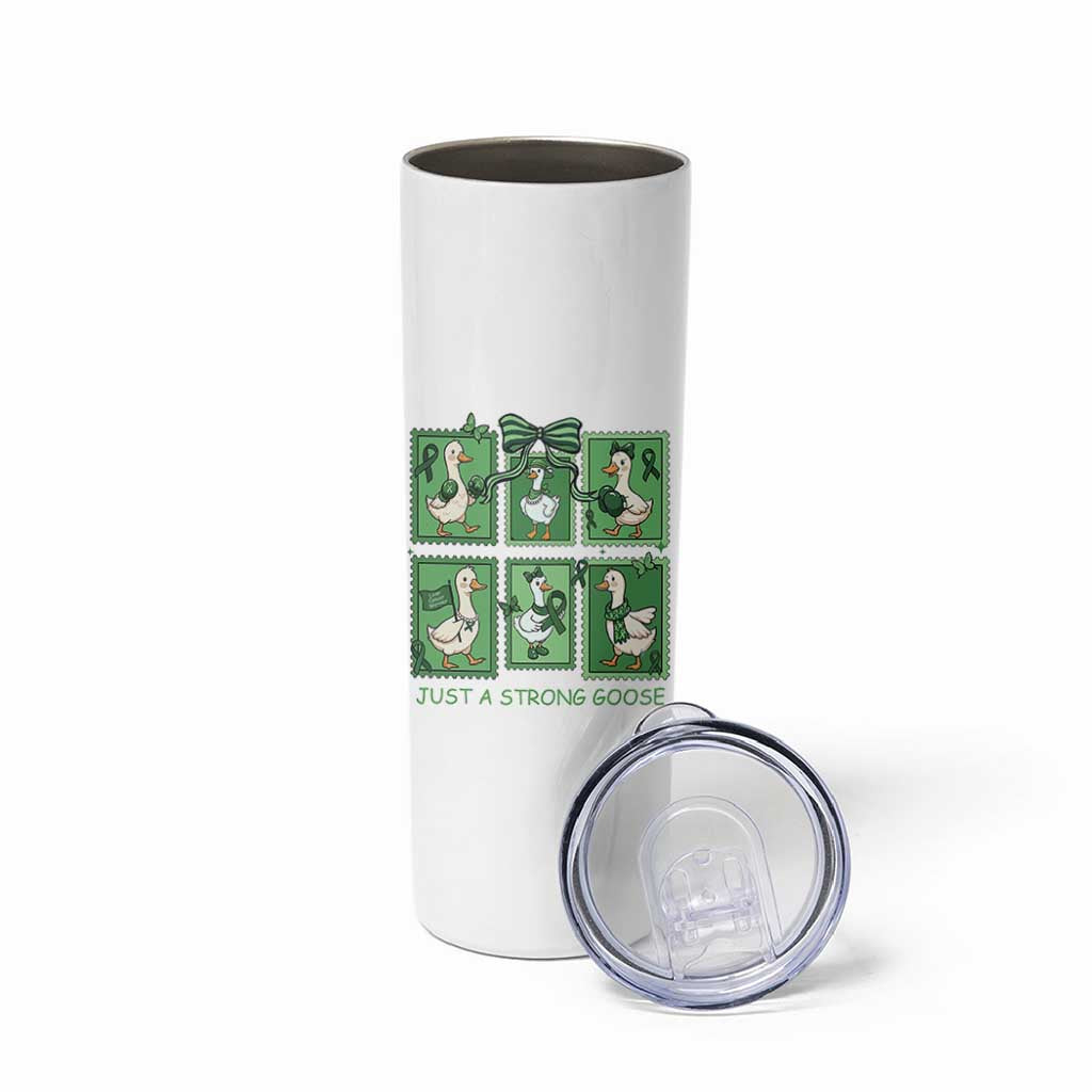 Funny Liver Cancer Warrior Support Gift Skinny Tumbler Just A Strong Goose