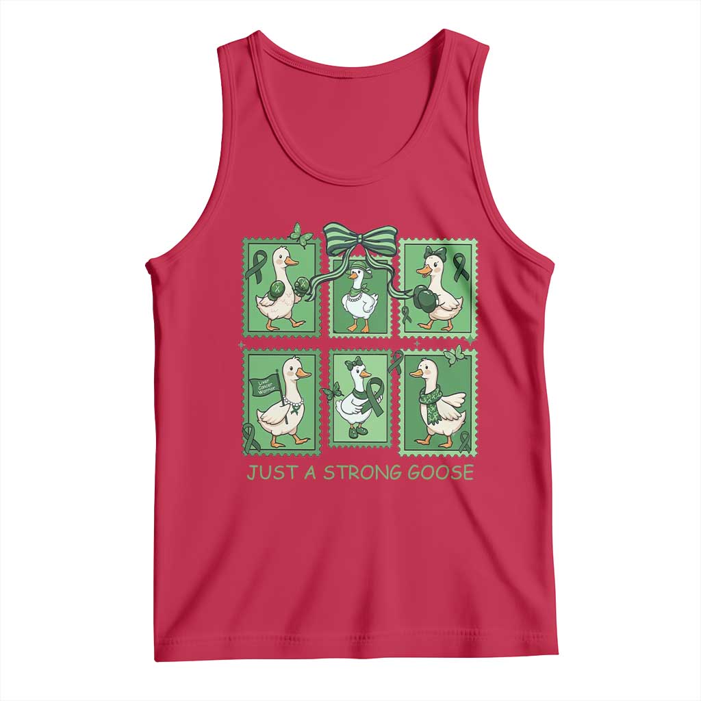 Funny Liver Cancer Warrior Support Gift Tank Top Just A Strong Goose