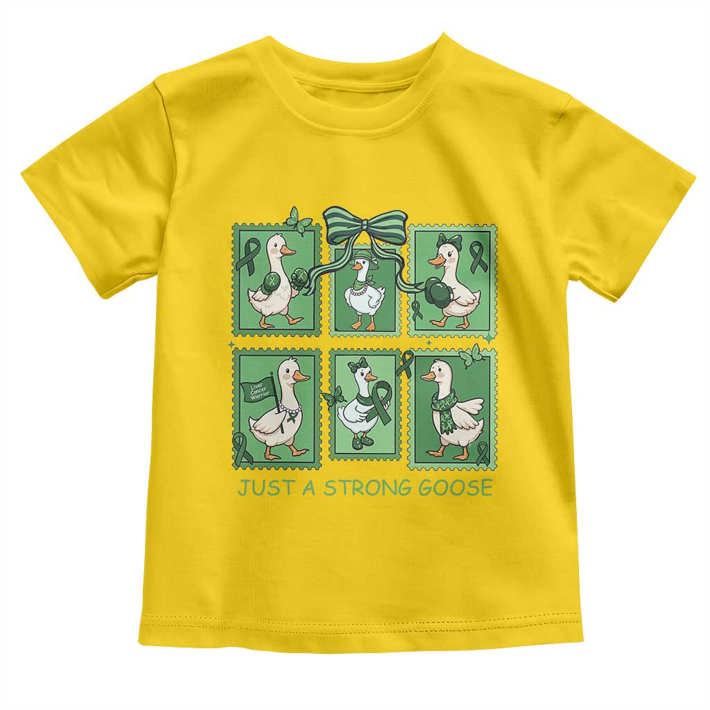 Funny Liver Cancer Warrior Support Gift Toddler T Shirt Just A Strong Goose