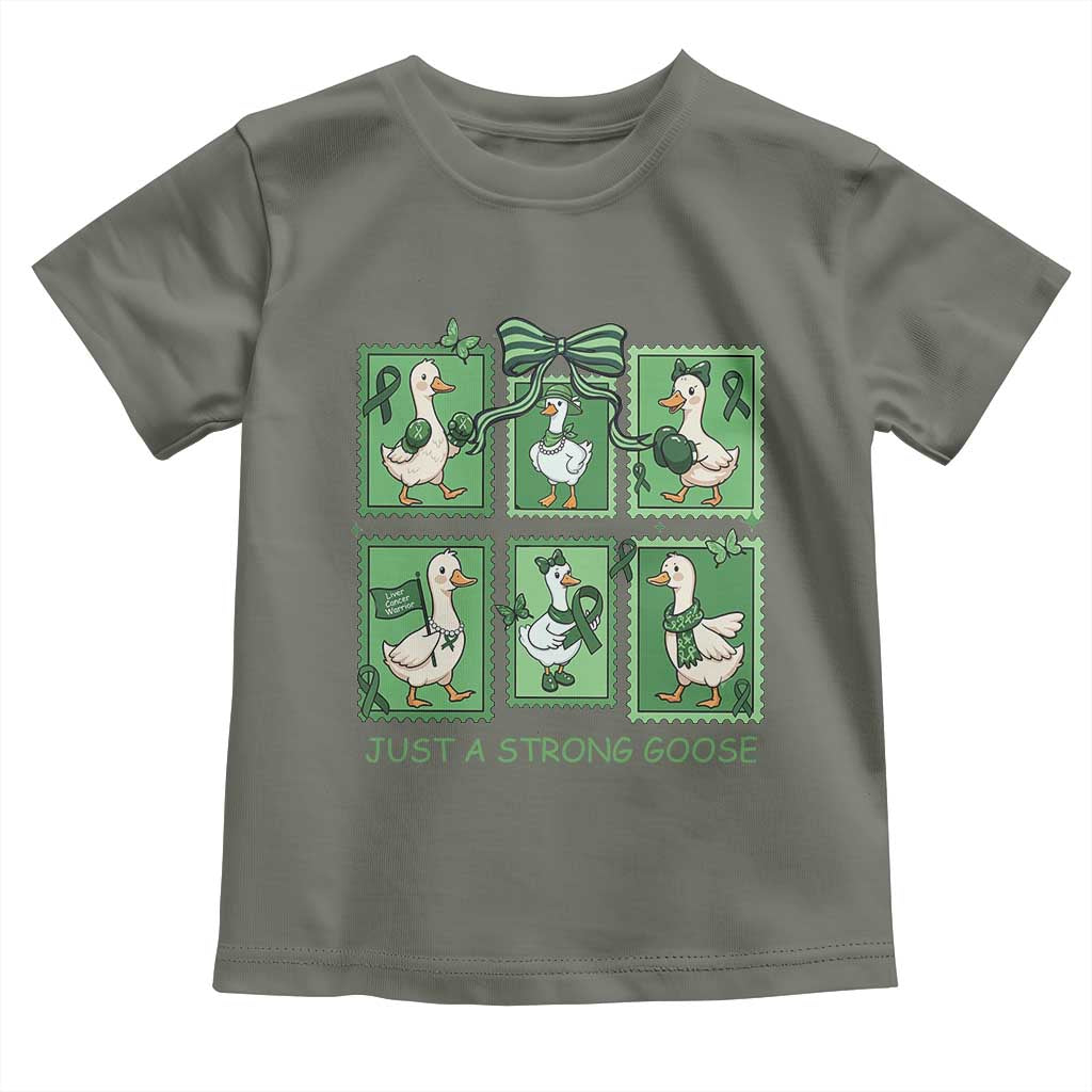 Funny Liver Cancer Warrior Support Gift Toddler T Shirt Just A Strong Goose