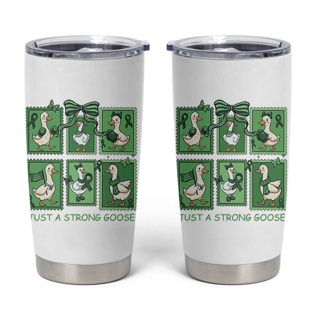 Funny Liver Cancer Warrior Support Gift Tumbler Cup Just A Strong Goose