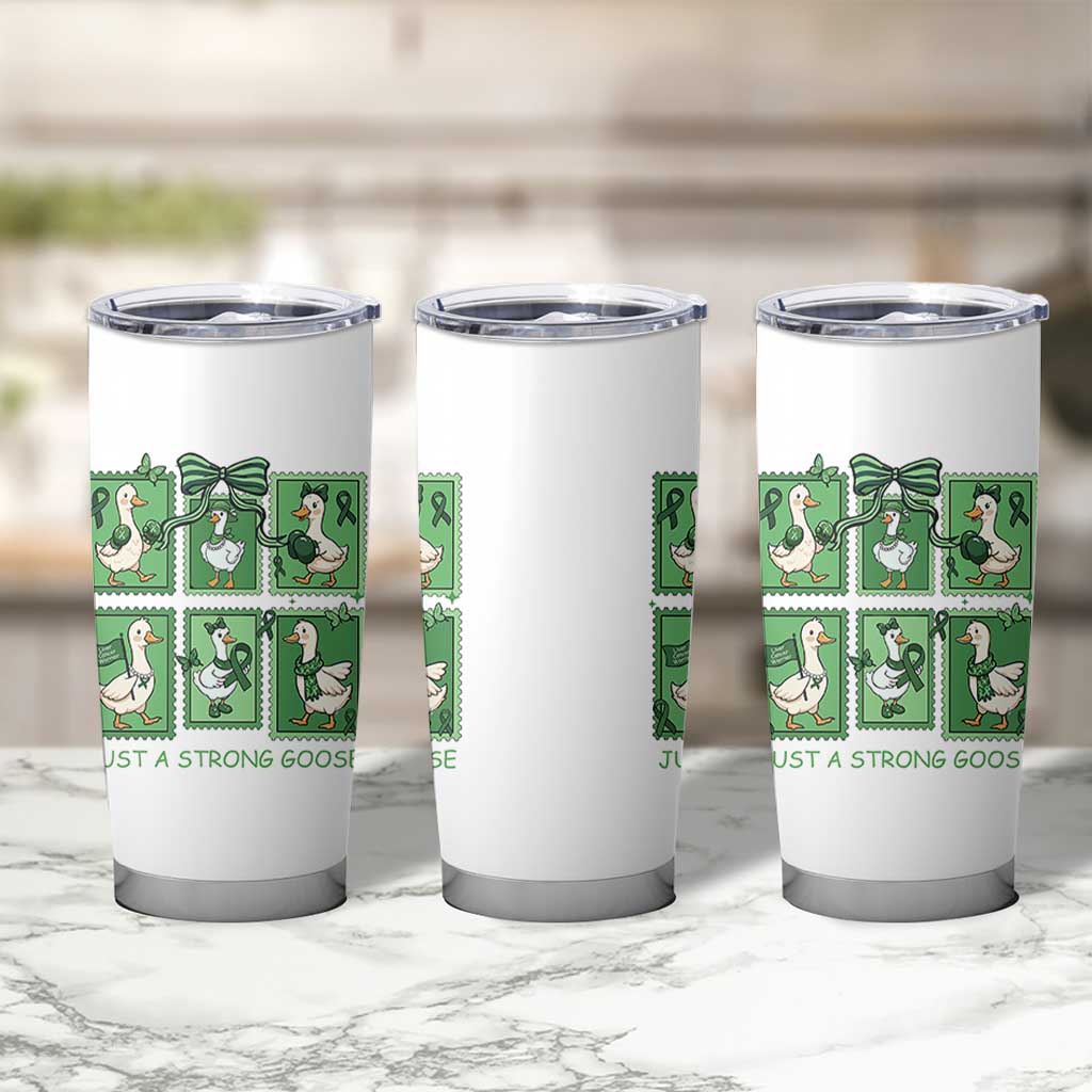 Funny Liver Cancer Warrior Support Gift Tumbler Cup Just A Strong Goose