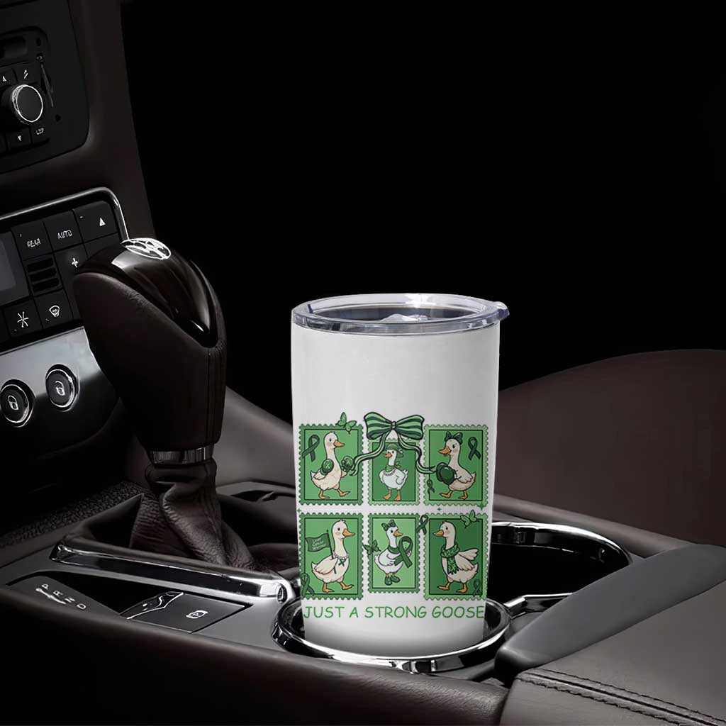 Funny Liver Cancer Warrior Support Gift Tumbler Cup Just A Strong Goose