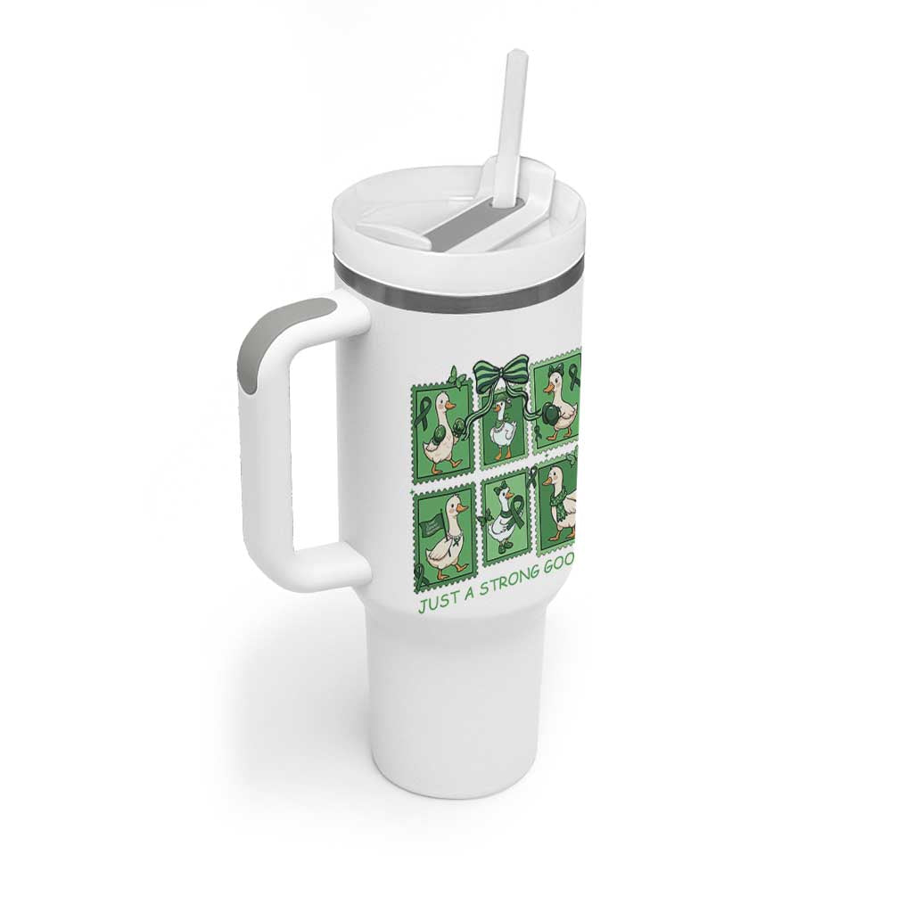Funny Liver Cancer Warrior Support Gift Tumbler With Handle Just A Strong Goose