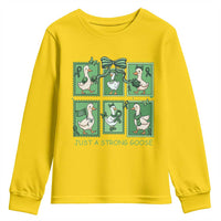 Funny Liver Cancer Warrior Support Gift Youth Sweatshirt Just A Strong Goose
