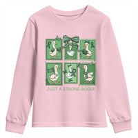 Funny Liver Cancer Warrior Support Gift Youth Sweatshirt Just A Strong Goose