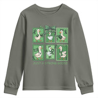 Funny Liver Cancer Warrior Support Gift Youth Sweatshirt Just A Strong Goose