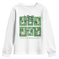 Funny Liver Cancer Warrior Support Gift Youth Sweatshirt Just A Strong Goose