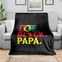 Dope Black Papa Throw Blanket Melanin King Fathers Day Gift