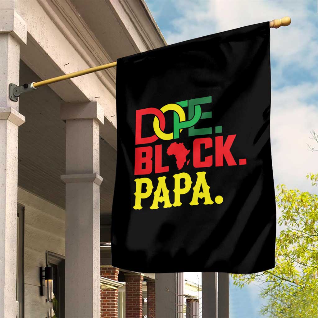 Dope Black Papa Garden Flag Melanin King Fathers Day Gift