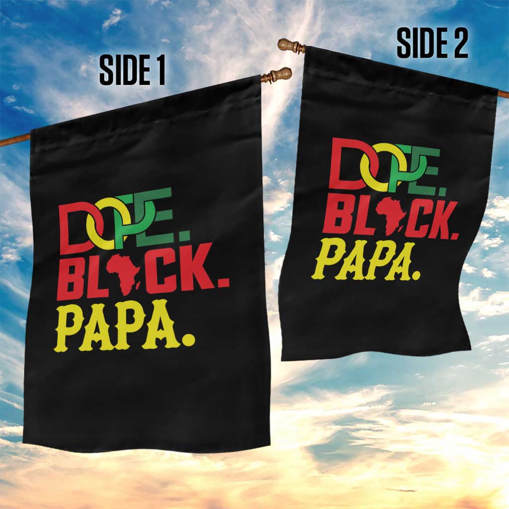 Dope Black Papa Garden Flag Melanin King Fathers Day Gift