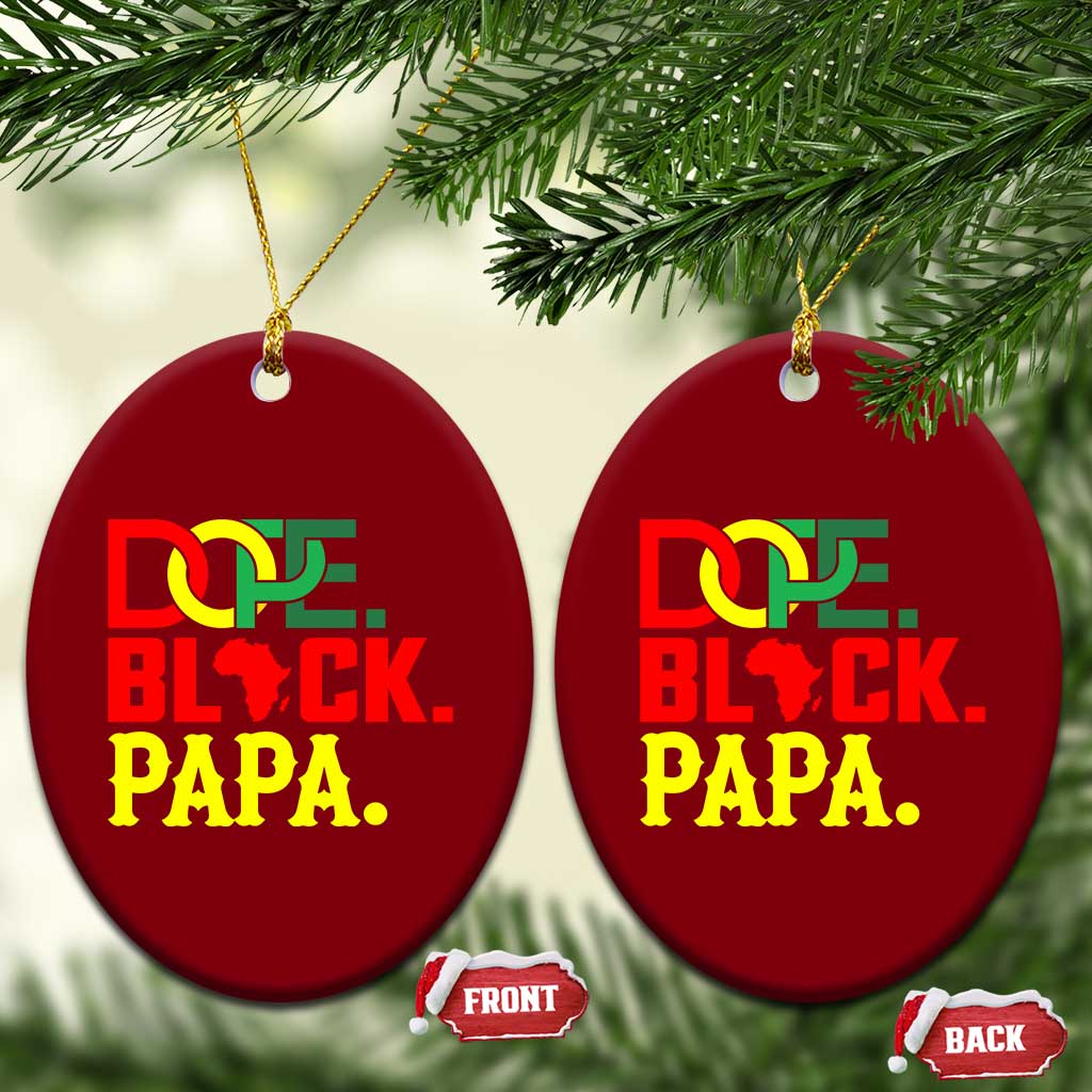 Dope Black Papa Ceramic Ornament Melanin King Fathers Day Gift