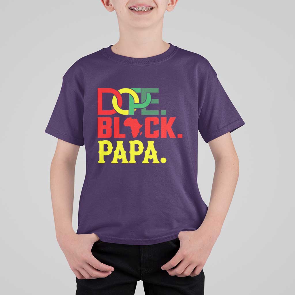 Dope Black Papa T Shirt For Kid Melanin King Fathers Day Gift
