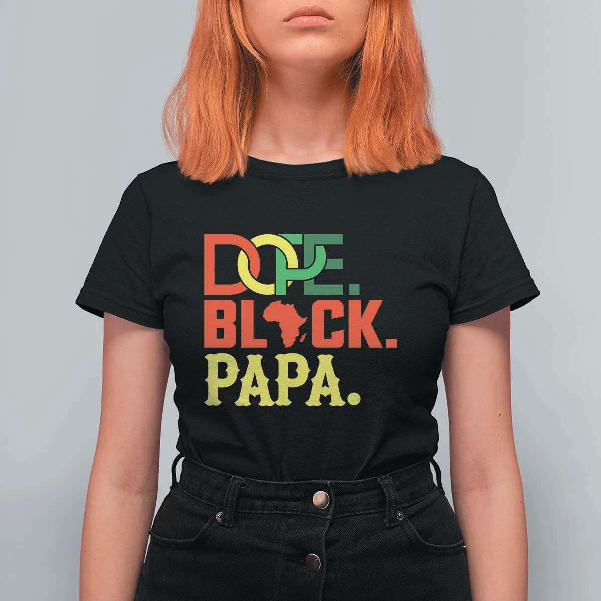 Dope Black Papa T Shirt For Women Melanin King Fathers Day Gift