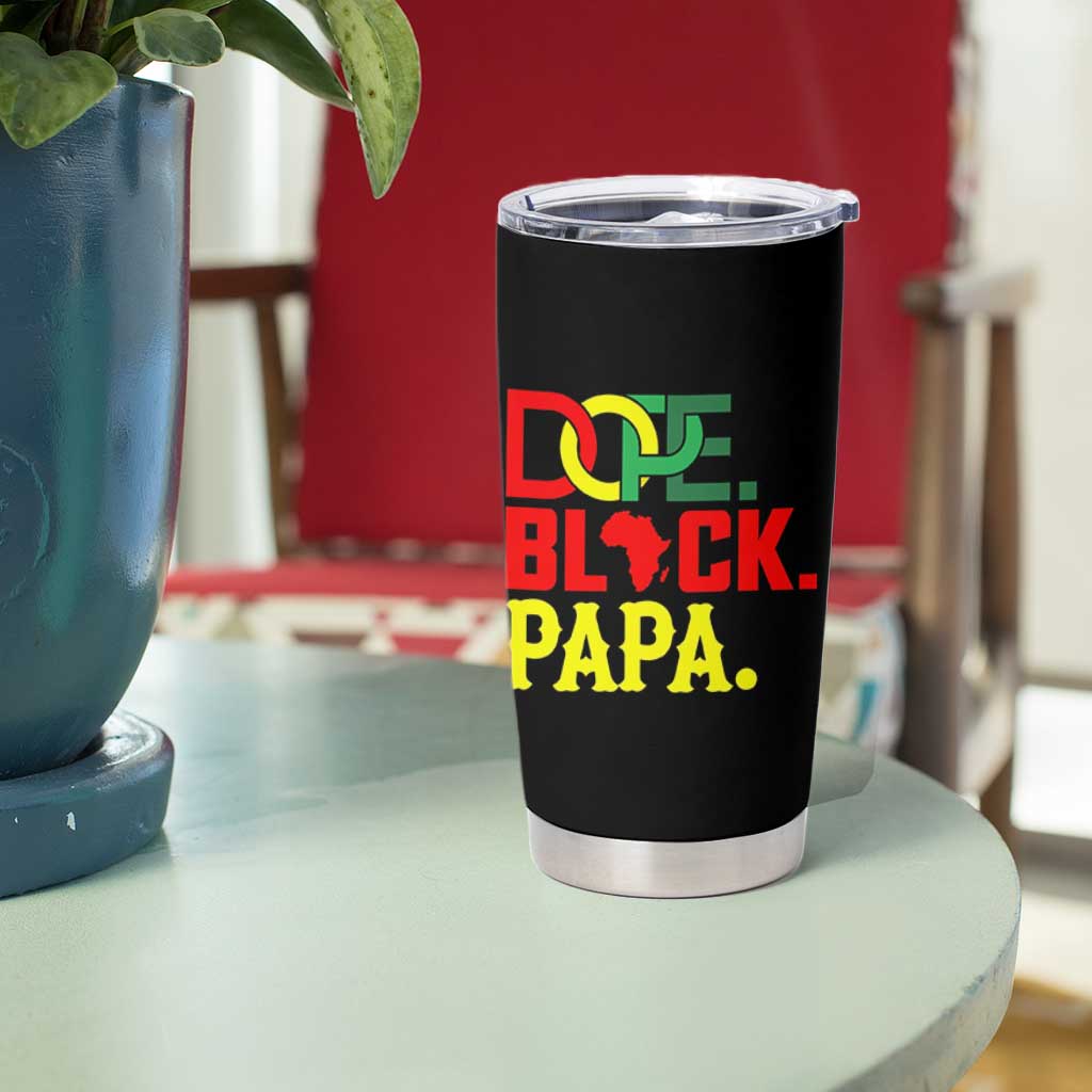 Dope Black Papa Tumbler Cup Melanin King Fathers Day Gift