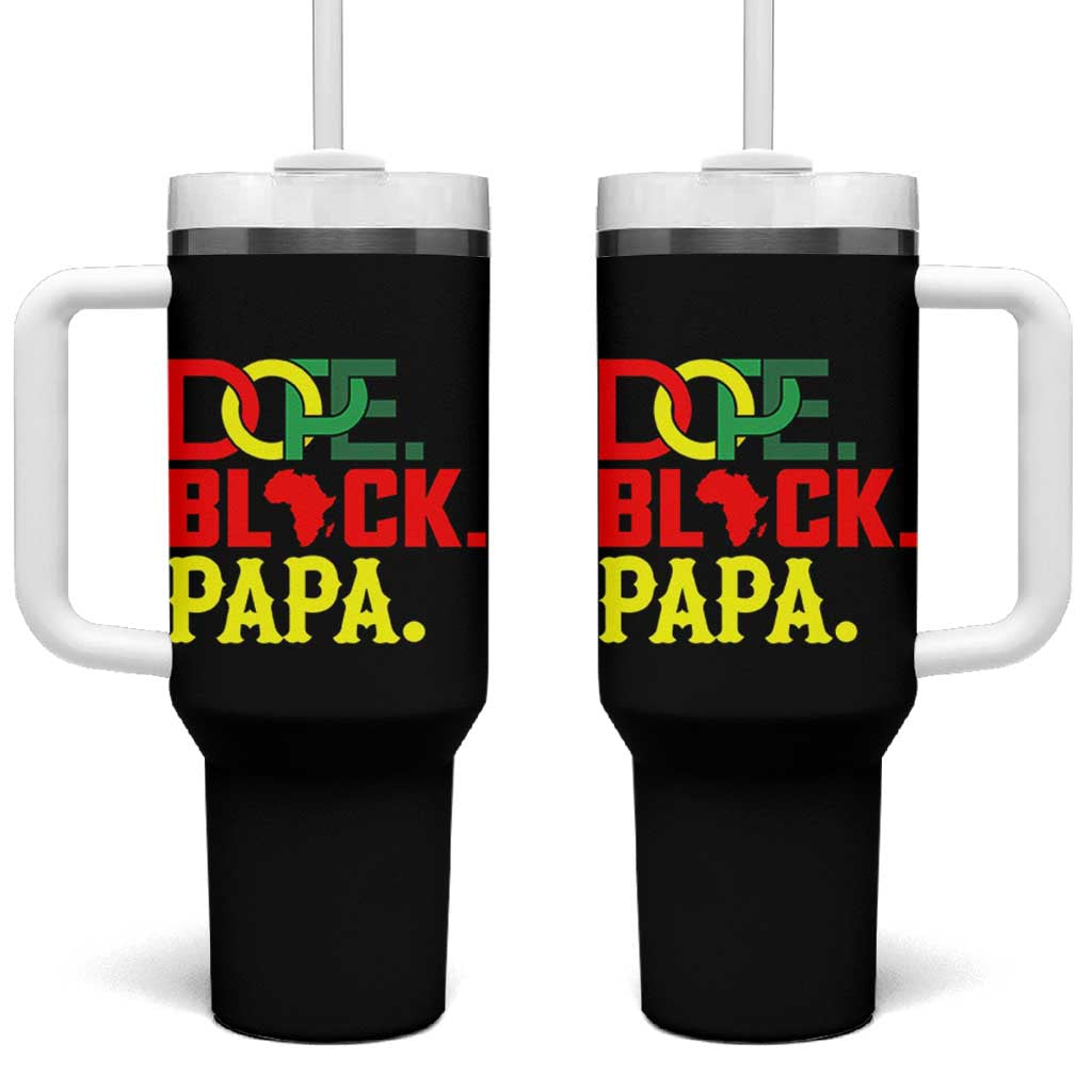 Dope Black Papa Tumbler With Handle Melanin King Fathers Day Gift