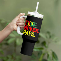 Dope Black Papa Tumbler With Handle Melanin King Fathers Day Gift