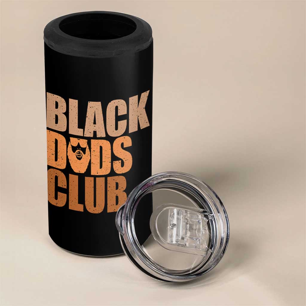 Black Dads Club 4 in 1 Can Cooler Tumbler African American Fathers Day Gift