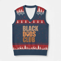 Black Dads Club V-Neck Knit Sweater Vest African American Fathers Day Gift
