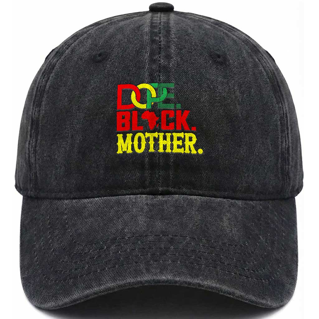 Proud African American Mom Gift Washed Cotton Baseball Cap Dope Black Mother