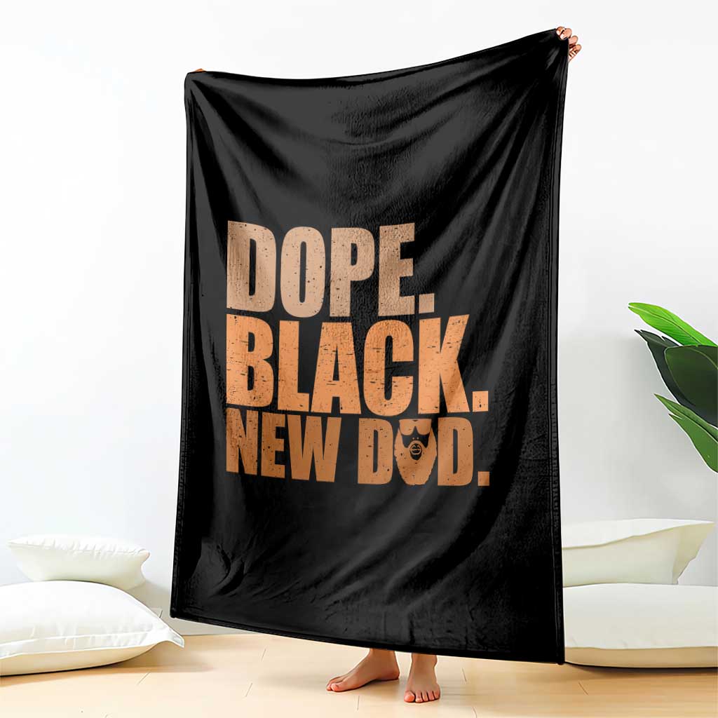 Proud Black New Dad Throw Blanket African American Fathers Day Gift
