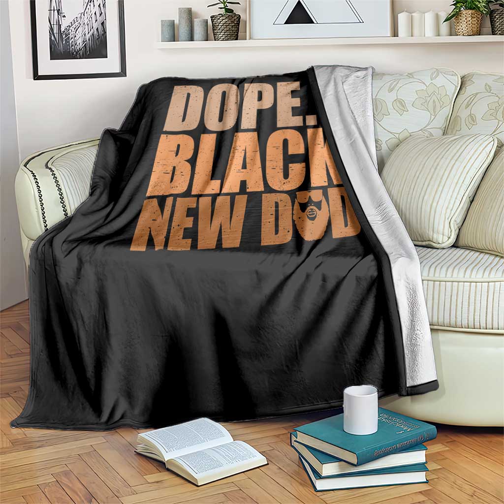 Proud Black New Dad Throw Blanket African American Fathers Day Gift