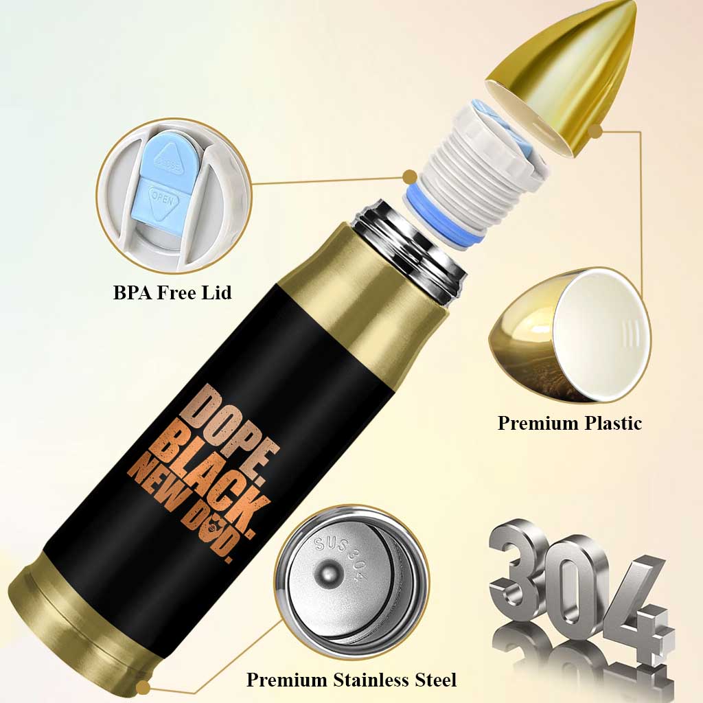 Proud Black New Dad Bullet Tumbler African American Fathers Day Gift