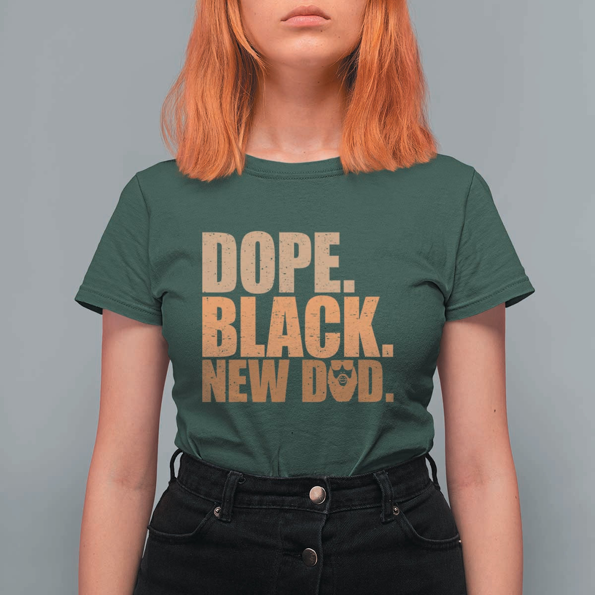 Proud Black New Dad T Shirt For Women African American Fathers Day Gift