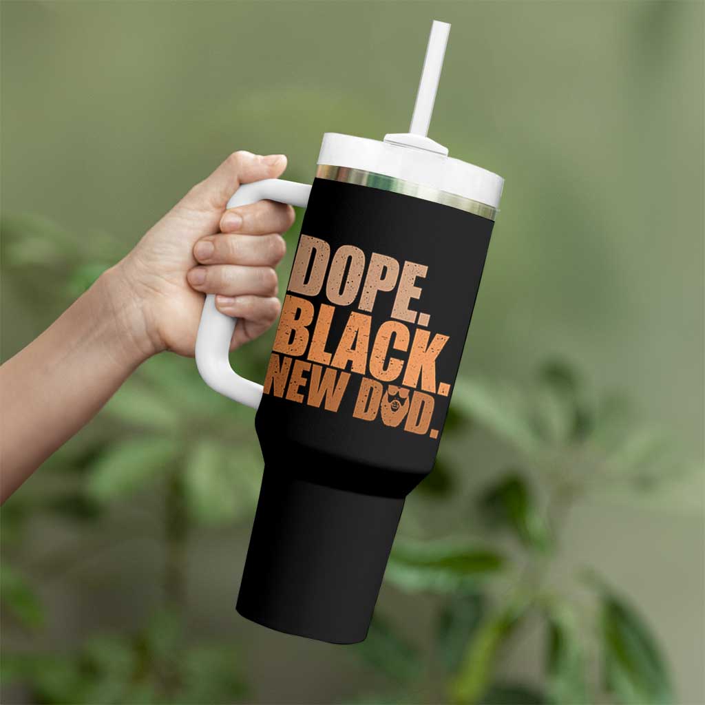 Proud Black New Dad Tumbler With Handle African American Fathers Day Gift