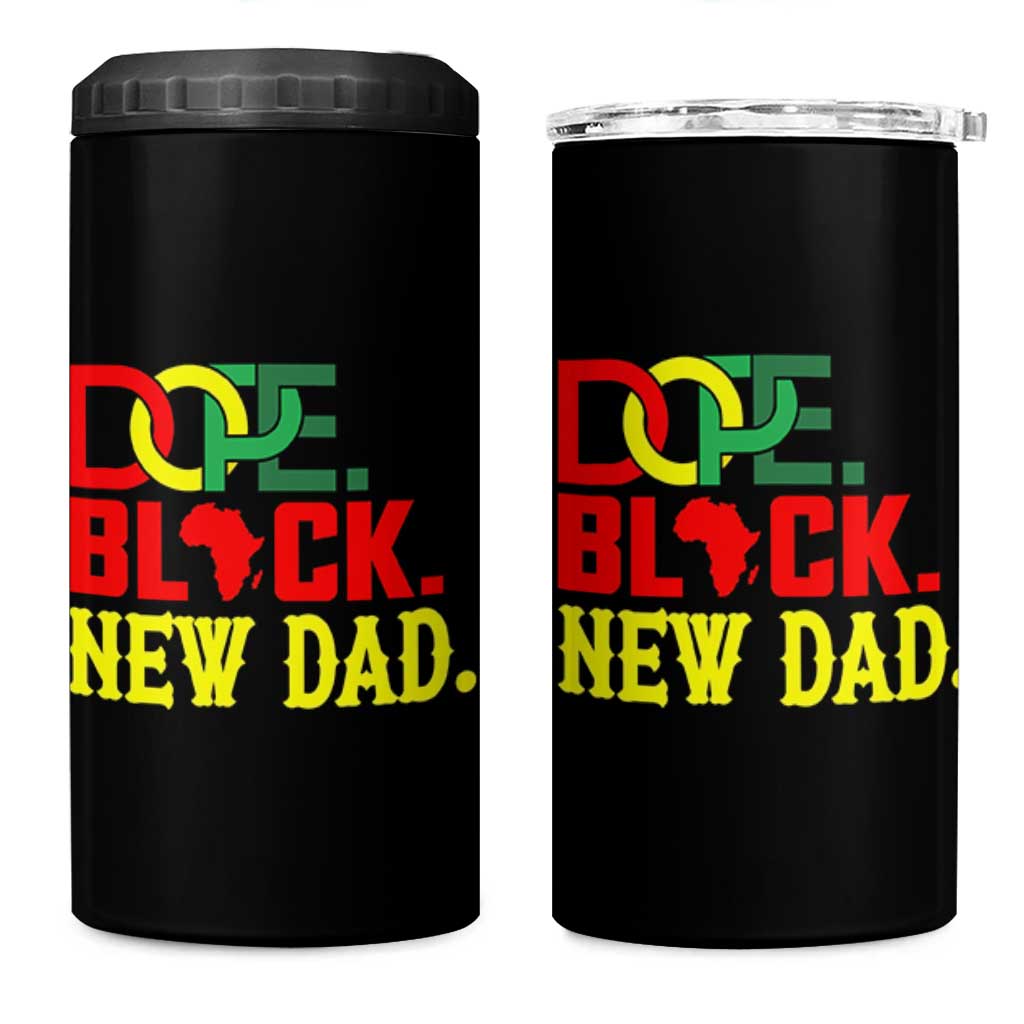 First Father's Day African American Dad 4 in 1 Can Cooler Tumbler New Dad Gift