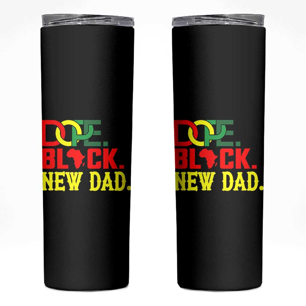 First Father's Day African American Dad Skinny Tumbler New Dad Gift