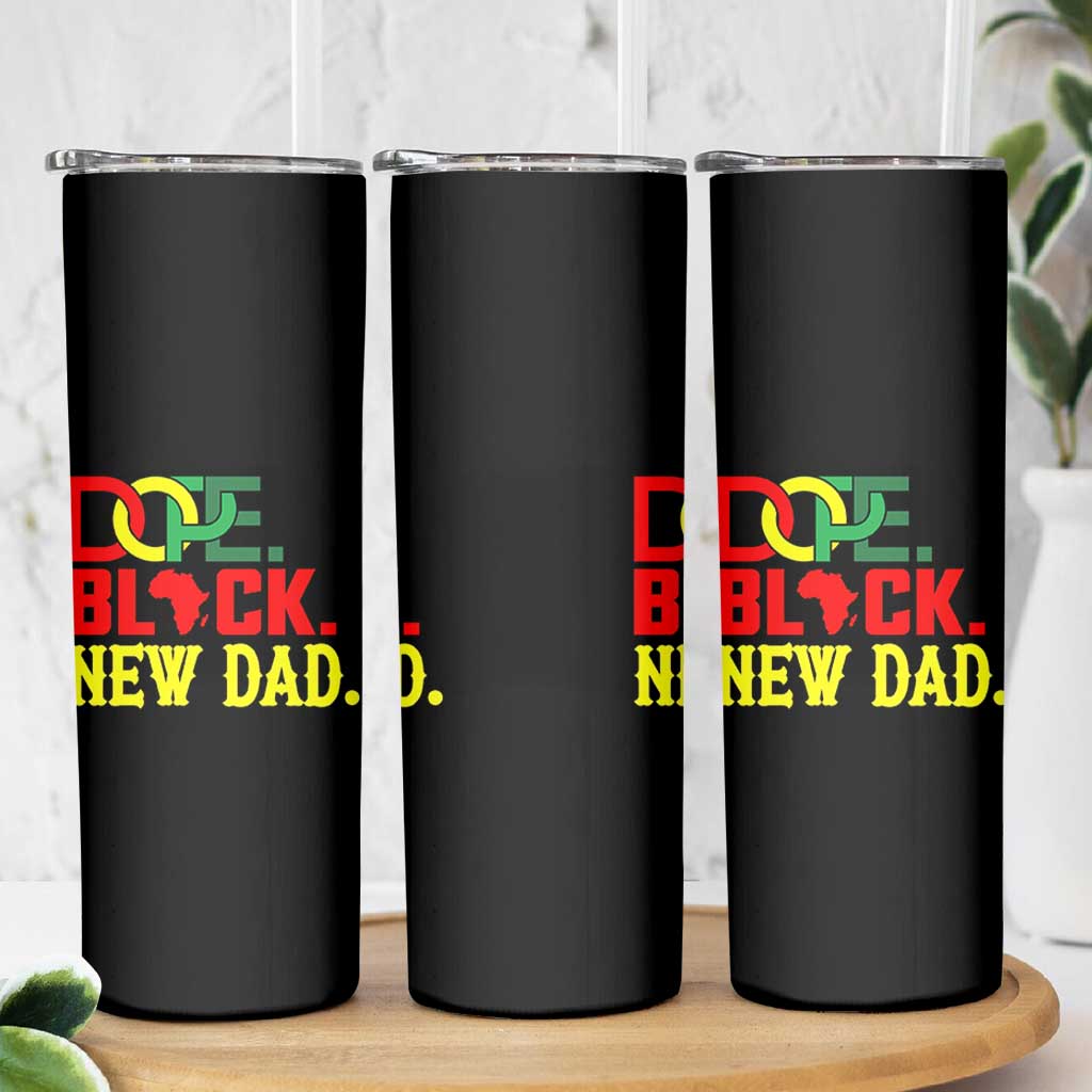First Father's Day African American Dad Skinny Tumbler New Dad Gift