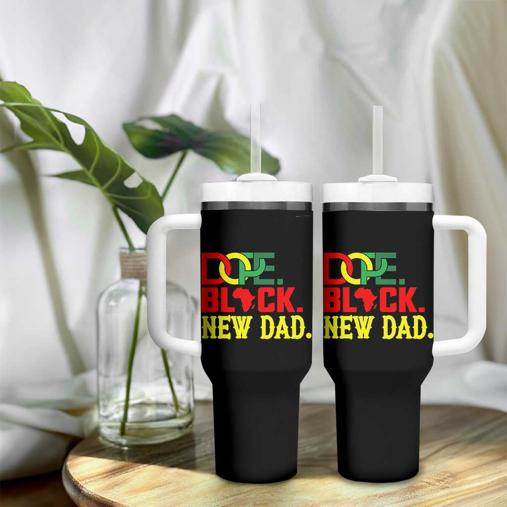 First Father's Day African American Dad Tumbler With Handle New Dad Gift