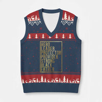 Strong Black Father V-Neck Knit Sweater Vest Hero Leader Provider Protector Gift