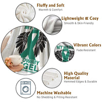 Liver Cancer Awareness Memorial Gift Throw Blanket My Hero Is Now My Angel