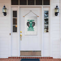 Liver Cancer Awareness Memorial Gift Garden Flag My Hero Is Now My Angel